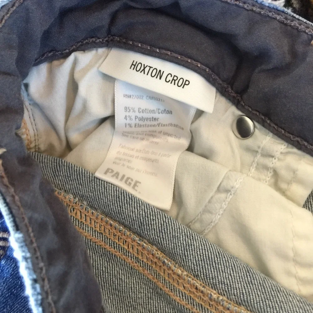 Paige Hoxton Crop Jeans Brantley Destructed 29 - Picture 7 of 8